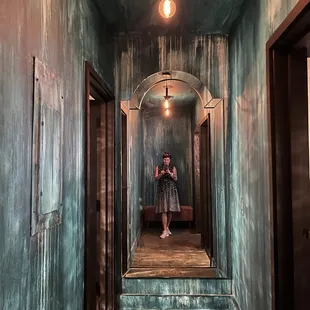 Walkway to the restrooms