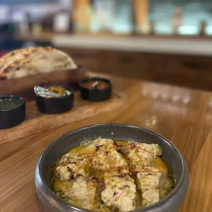 a bowl of food on a table