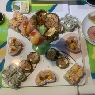 Lobster Roll, Las Vegas Roll and Angel Roll