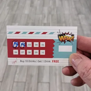 There's a stamp rewards program.