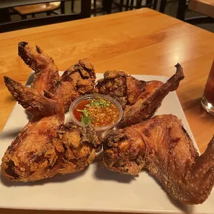 Fried chicken wings appetizer