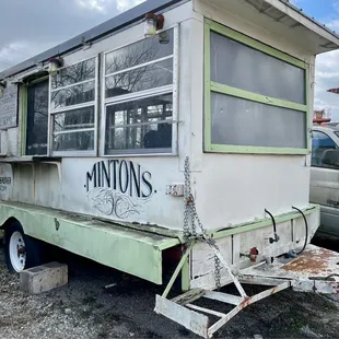 an old mobile home