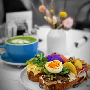 Toast Sampler &amp; Matcha Lavender Latte @whaevaeats