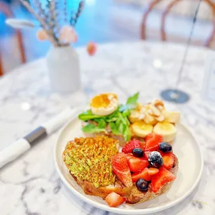 Toast sampler (avocado, nutella berries, banana &amp; pinut butter, creamy mushroom + egg)