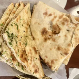 Garlic and plain naans
