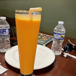a glass of orange juice
