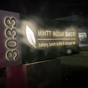 Outside signage at night