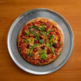 a pizza with pepperoni and cheese