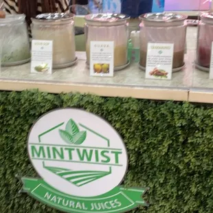 a variety of drinks on display