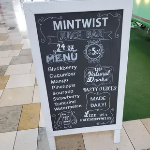 Mintwist Menu