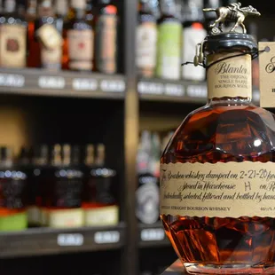 a bottle of blended bourbon