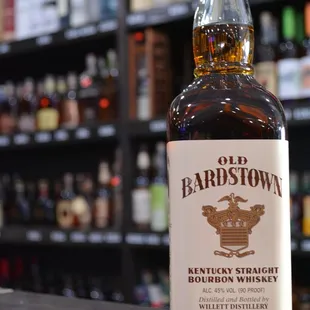 a bottle of old bardown kentucky straight bourbon whiskey