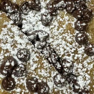 Cheesecake French toast with chocolate chips and powdered sugar #mmdbedford