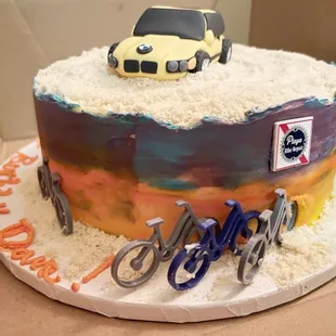 Burning Man themed lavender vanilla coconut lime ice cream gluten-free, vegan cake