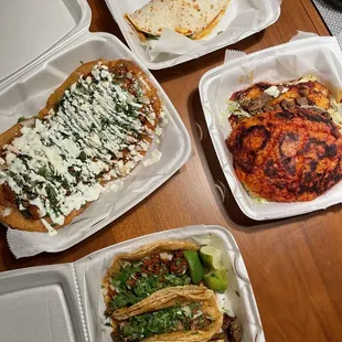 a variety of food items