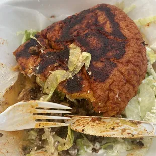 Half eaten pambazo. Meant to take it first but it's so good I forgot to wait!