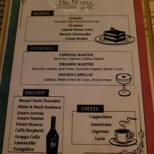 menu