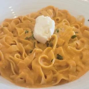 Make Your Own Pasta - Tagliatelle pasta, Aurora sauce, and ricotta. ($9)