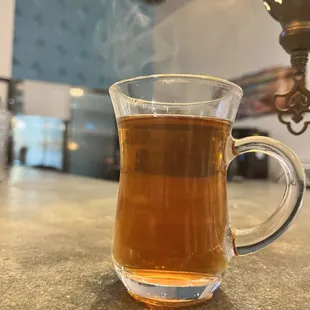 Welcomed with hot cup of tea.