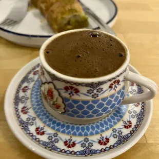 Turkish coffee and baklava