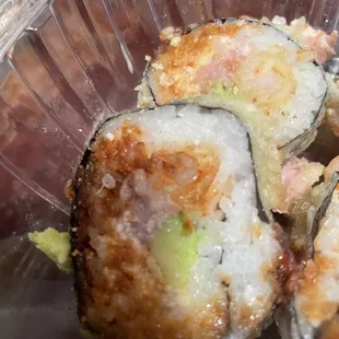 Double Crunch Roll w spicy tuna