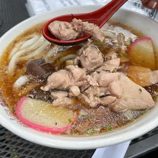 Chicken Udon! Broth is so yum!