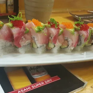 Forgot the name, salmon inside and hamachi outside