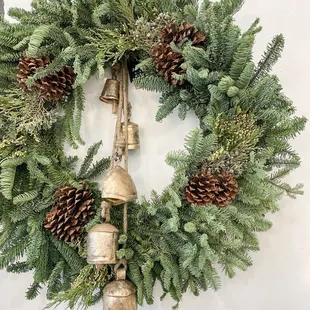 Seasonal, live Christmas wreath