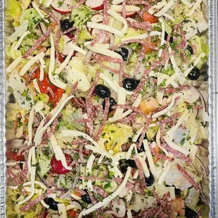 We offer catering: 
A tray of Signature Mirabella Salad