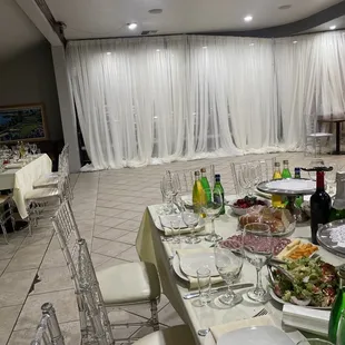 a table set for a formal dinner