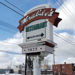 a sign for a restaurant