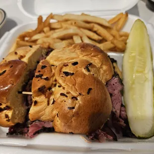 Pastrami on Onion Roll