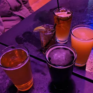 a variety of drinks