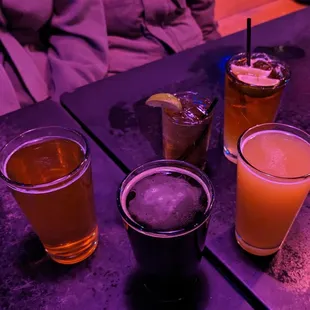a variety of drinks