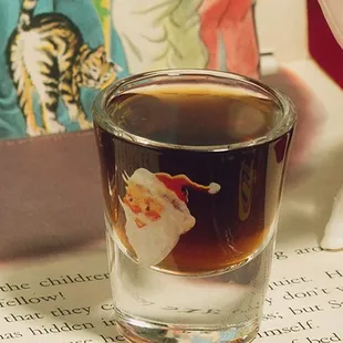 NICE SHOT - Mount Gay Black Barrel Rum, Peppermint Tea, Chocolate