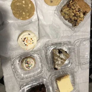 a variety of desserts on a table