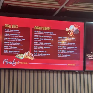menu- sweet and savory