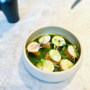 Seasonal crudo -- salmon