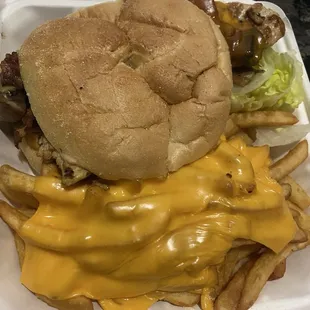 Grilled Chicken Sandwich cheese fries