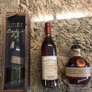Some of my "rare bourbon" finds at Mirage. Love this place!
