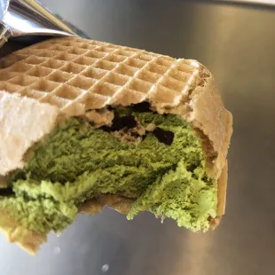 Matcha Frozen Waffer Sandwich