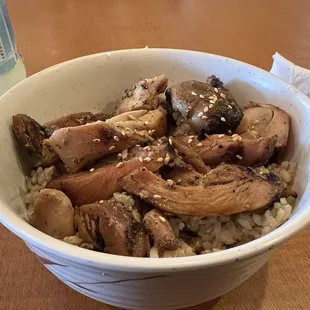 Grilled chicken teriyaki and brown rice