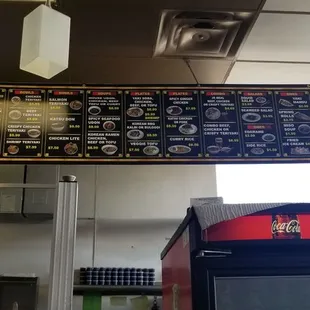 menus on the wall