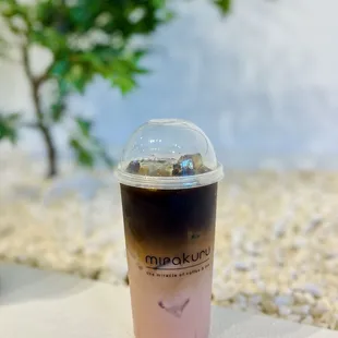 Strawberry milk coffee