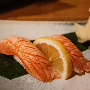 Salmon Belly Aburi nigiri