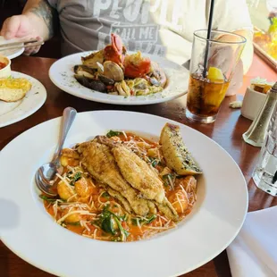Fresh catch of the day and lobster pescatore