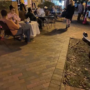 a woman sitting on a bench
