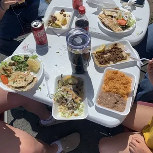 Our food chavindecas, gorditas, quesadilla, tacos de asadas and tacos de camaron... tortillas recien echas!!!