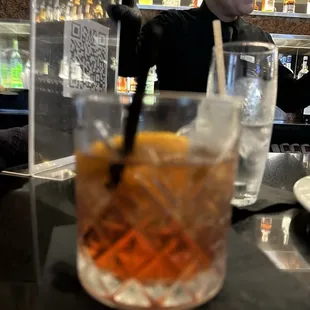 Fuzzy pic of the 2nd old fashioned, the one I had to finish upstairs.