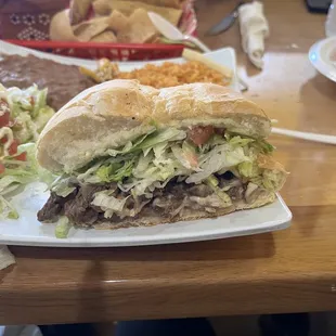 I cut the fajita beef torta in half so you can see the yumminess